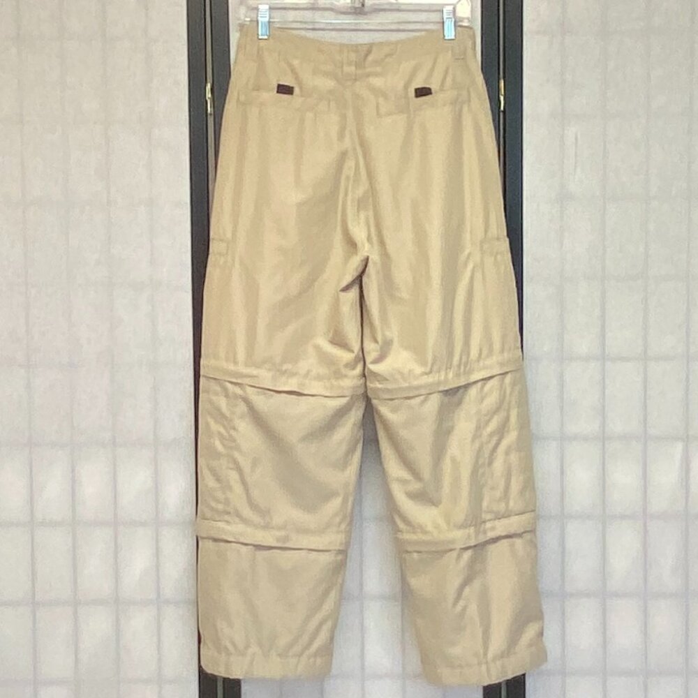 OTB Khaki Denim Cargo Pants 30 Zip-Off Convertible 3-in-1 Baggy HipHop Outdoors - Picture 2 of 12